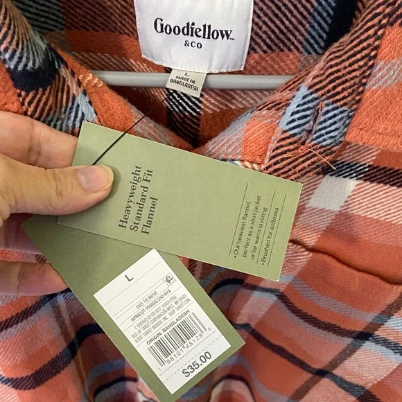 NWT Goodfellow & Co Plaid Flannel Shirt - Picture 2 of 3